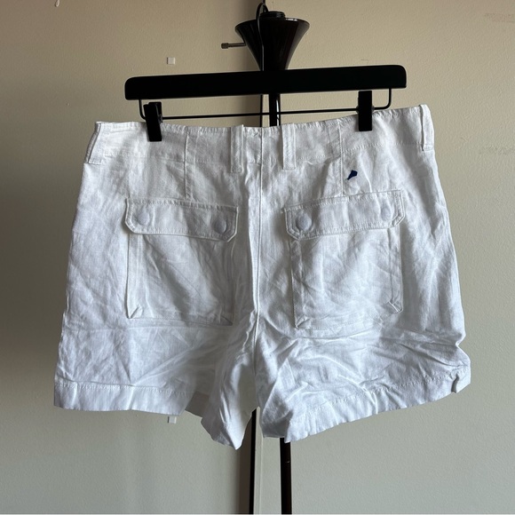 J. Crew Women's Crisp White Linen Shorts - Picture 3 of 4
